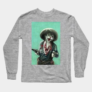 Vintage Kitten Cowgirl Long Sleeve T-Shirt